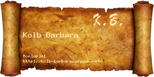 Kolb Barbara névjegykártya